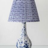 Antique Delft Style Blue and White Ceramic Table Lamp by Samson, circa 1880-1910