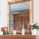 Old mirror in gilded wood Louis XVI style, 97 x 84 cm