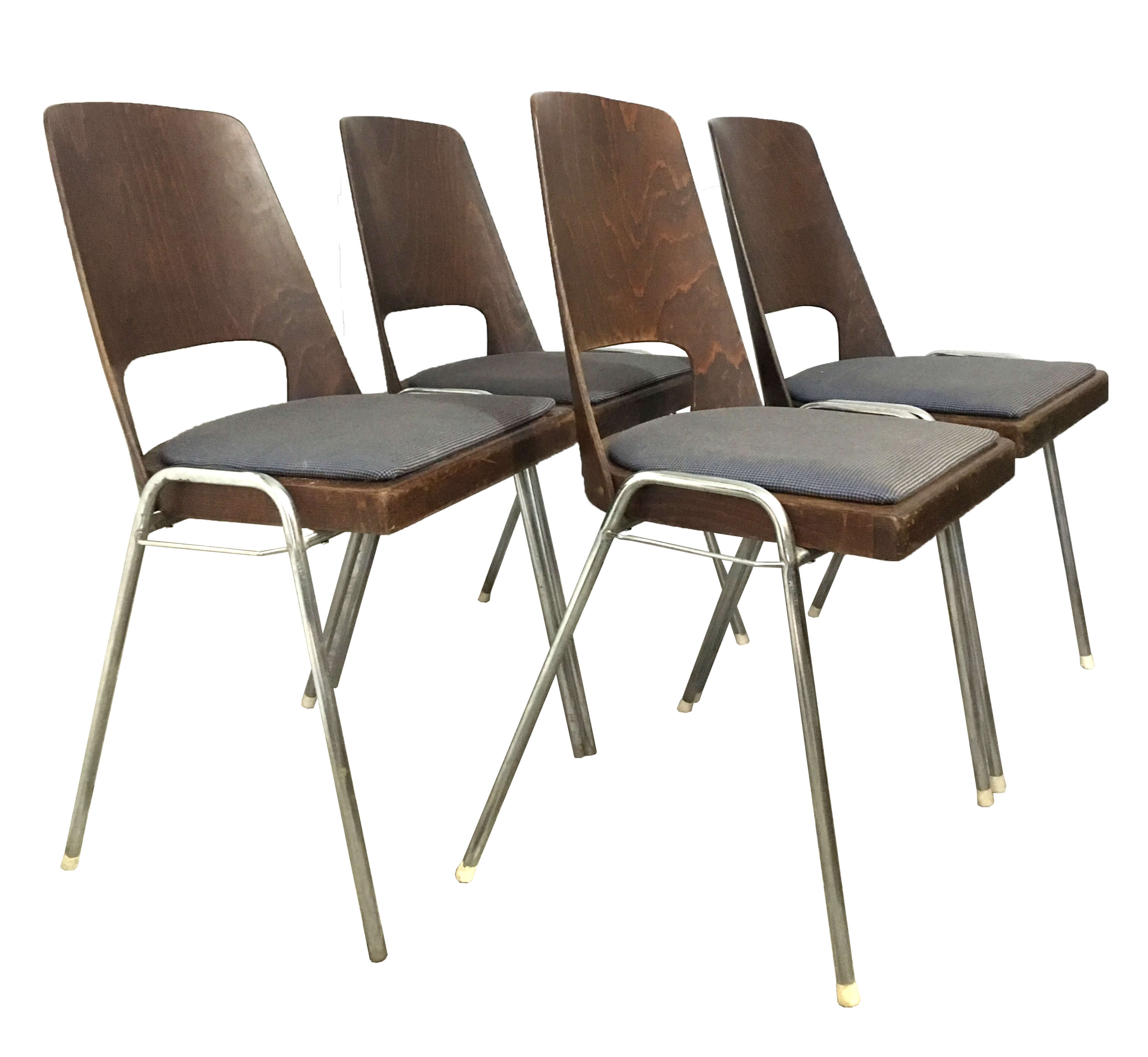 Series of 4 baumann barrel chairs