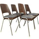 Series of 4 baumann barrel chairs
