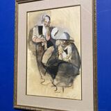 Manolo Ruiz-Pipó (1929-1998), Biotin Couple, watercolor and gouache, 1959