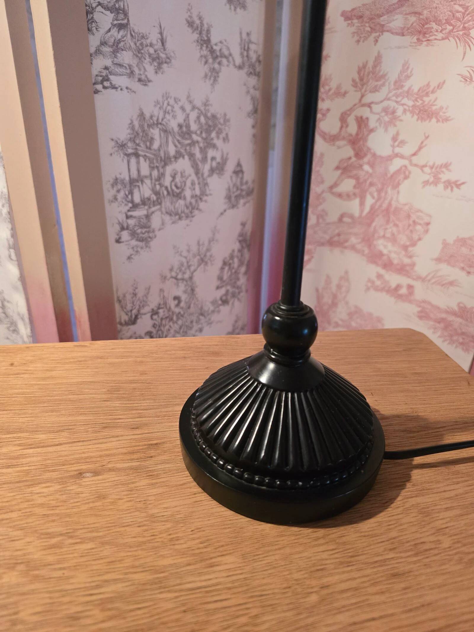 Pair of black and transparent glass vintage table lamps