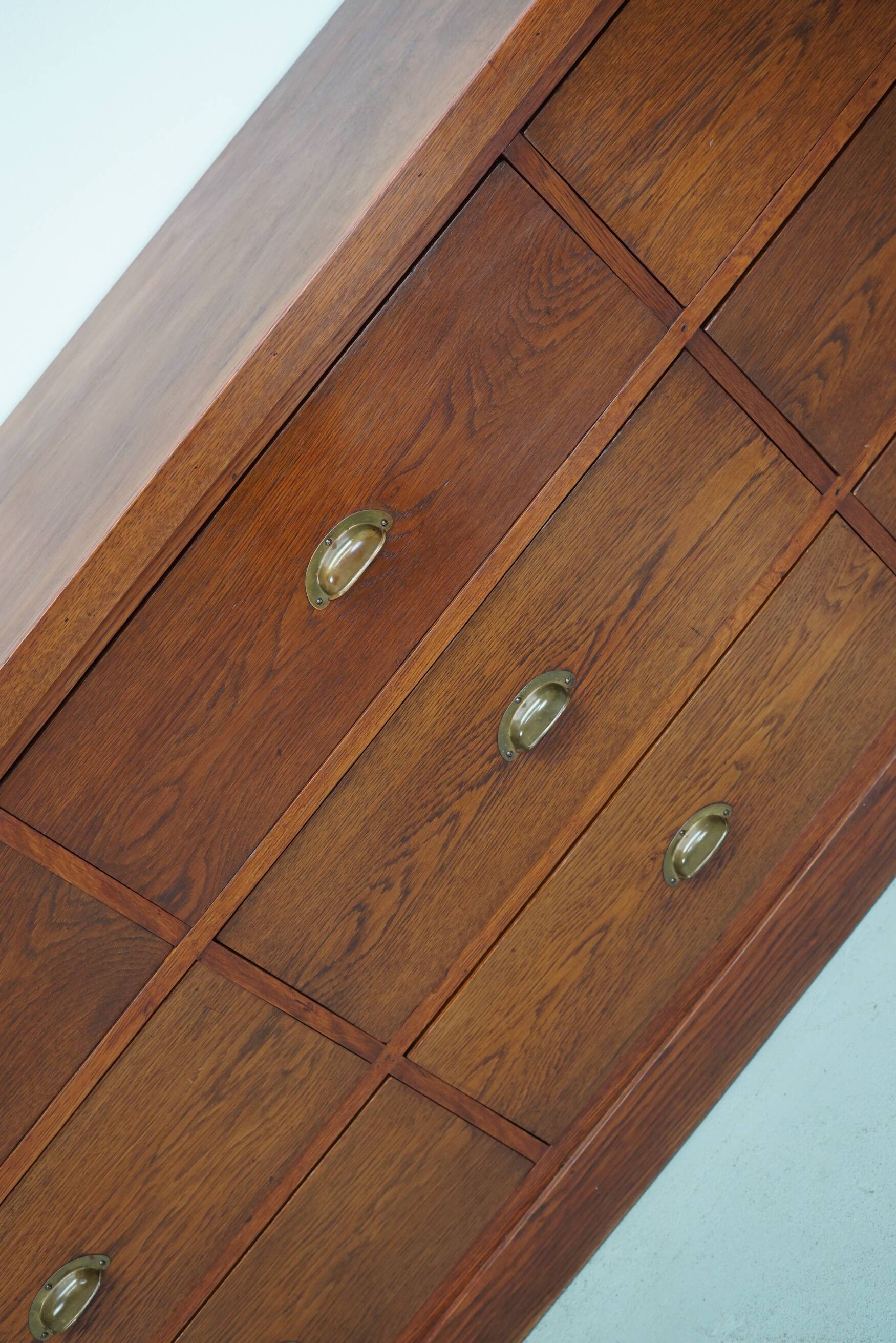 Large Vintage Dutch Oak Art Deco Shop Cabinet / Sideboard, 1930s