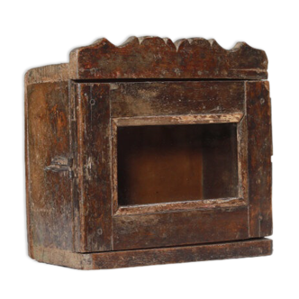 Vitrine murale petite ancienne boite a horloge patine d'origine inde 24x13x24cm