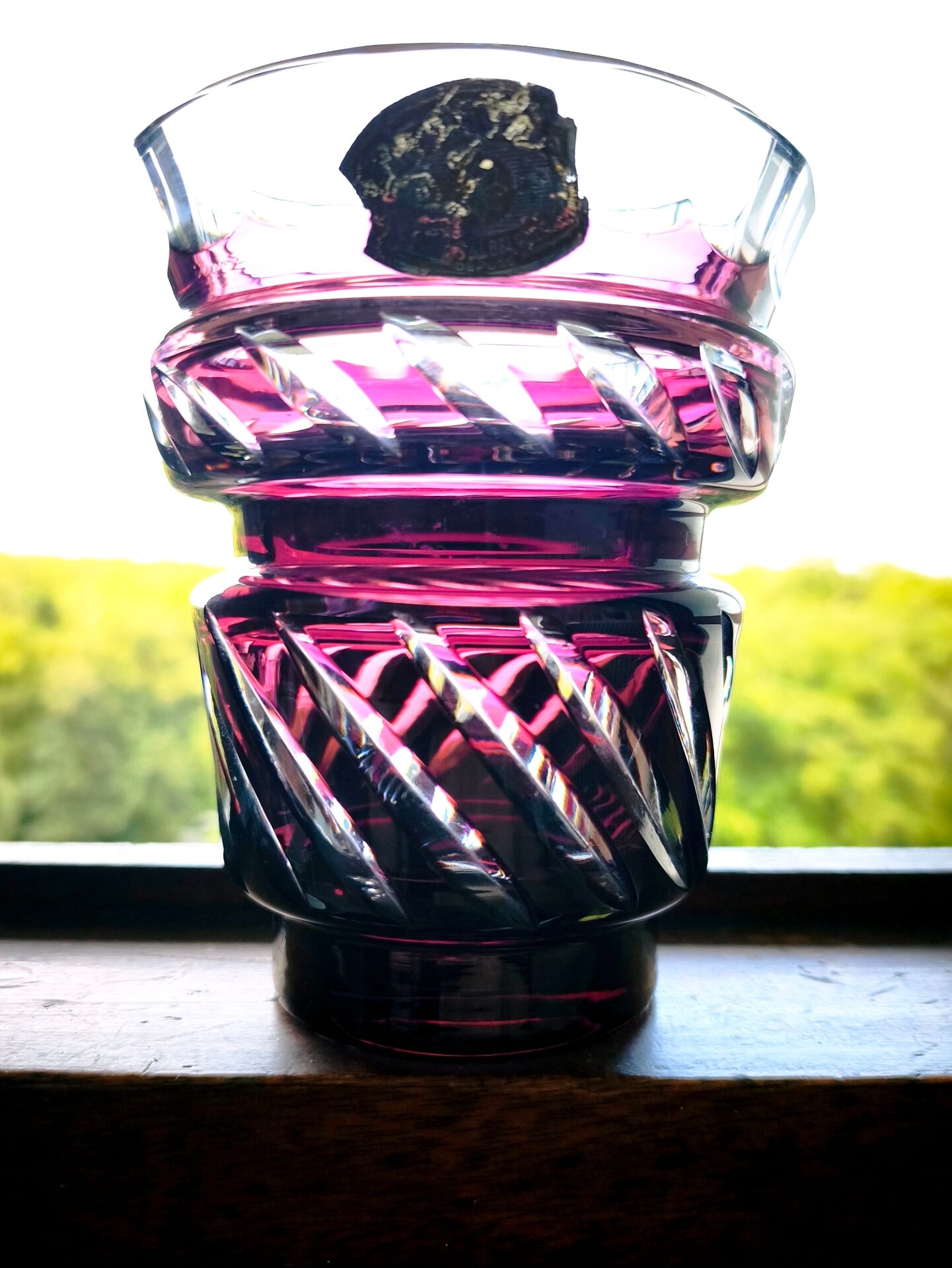 Ruby Red Boléro Crystal Vase Val Saint Lambert