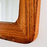 Miroir vintage trapézoïdal en chêne massif