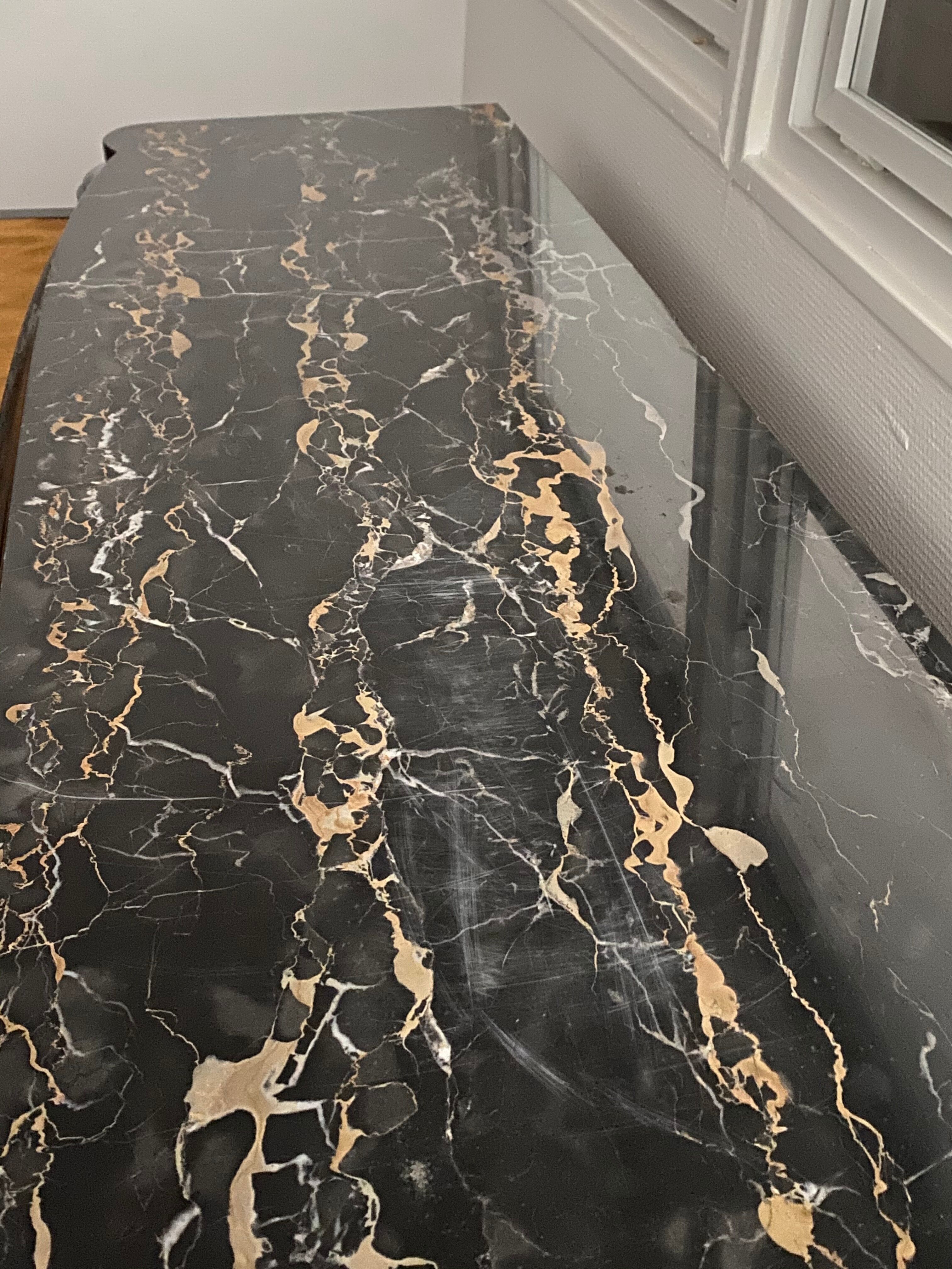 Art Deco sideboard in Macassar Puerto Rican Marble Ebene