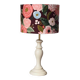 Lampe vintage rénovée – abat-jour fleuri fait main