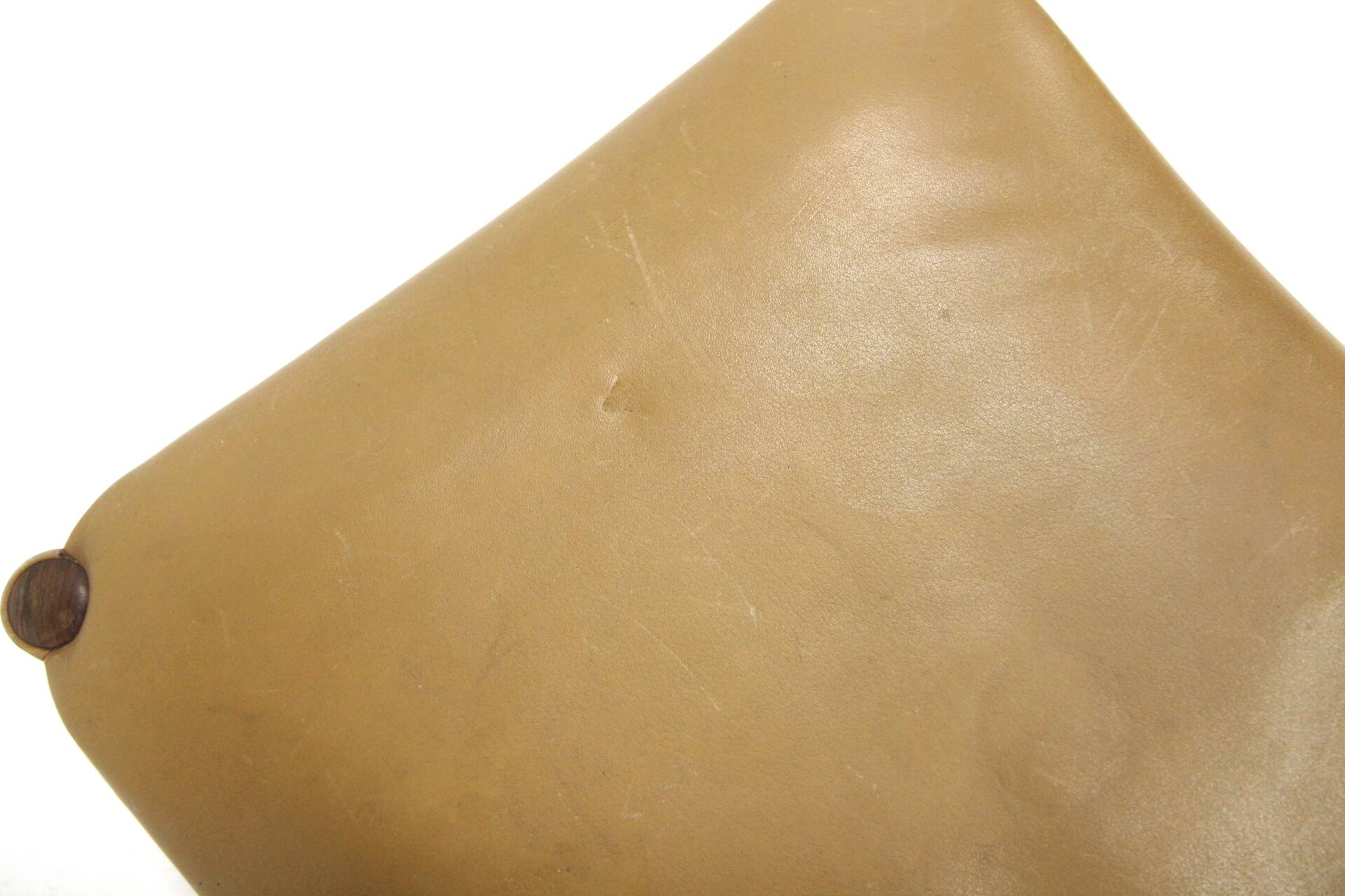 Scandinavian leather footstool, Denmark, 1960s