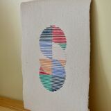 Embroidery on rag paper
