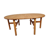 Beech dining table with extensions, 80s