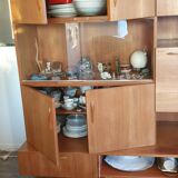 Large living room "Concorde" vintage 1970s Solid teak