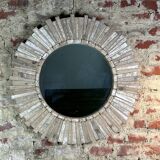 Mirror in patinated natural wood