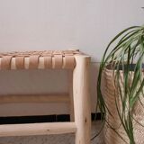 Moroccan leather bench
