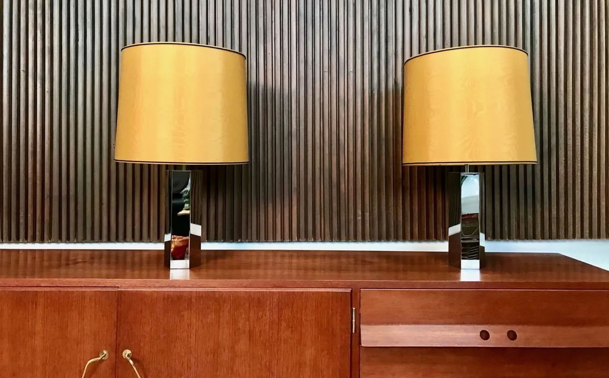 Sculptural Chromed Table Lamps by Ingo Maurer for Design M, 1960s, Set of 2
