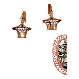 Pair of rattan wall lights