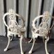 Pair of outdoor chairs in cast aluminum floral decoration