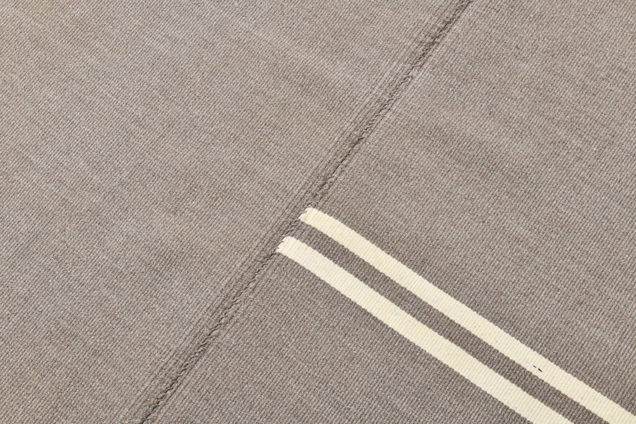 8x10 Gray Beige Vintage Kilim Rug, 235x317Cm