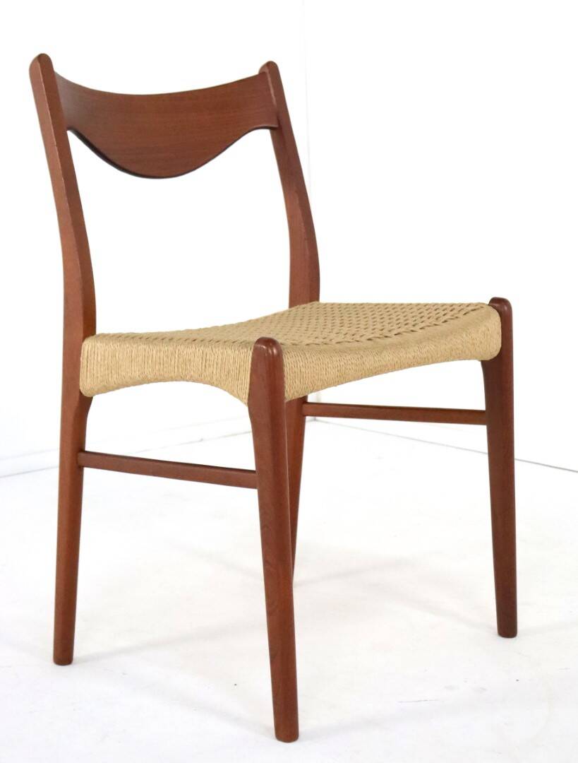 Set of 4 Arne Wahl Iversen for Glyngore papercord chairs 'Naerem'