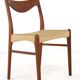 Set of 4 Arne Wahl Iversen for Glyngore papercord chairs 'Naerem'