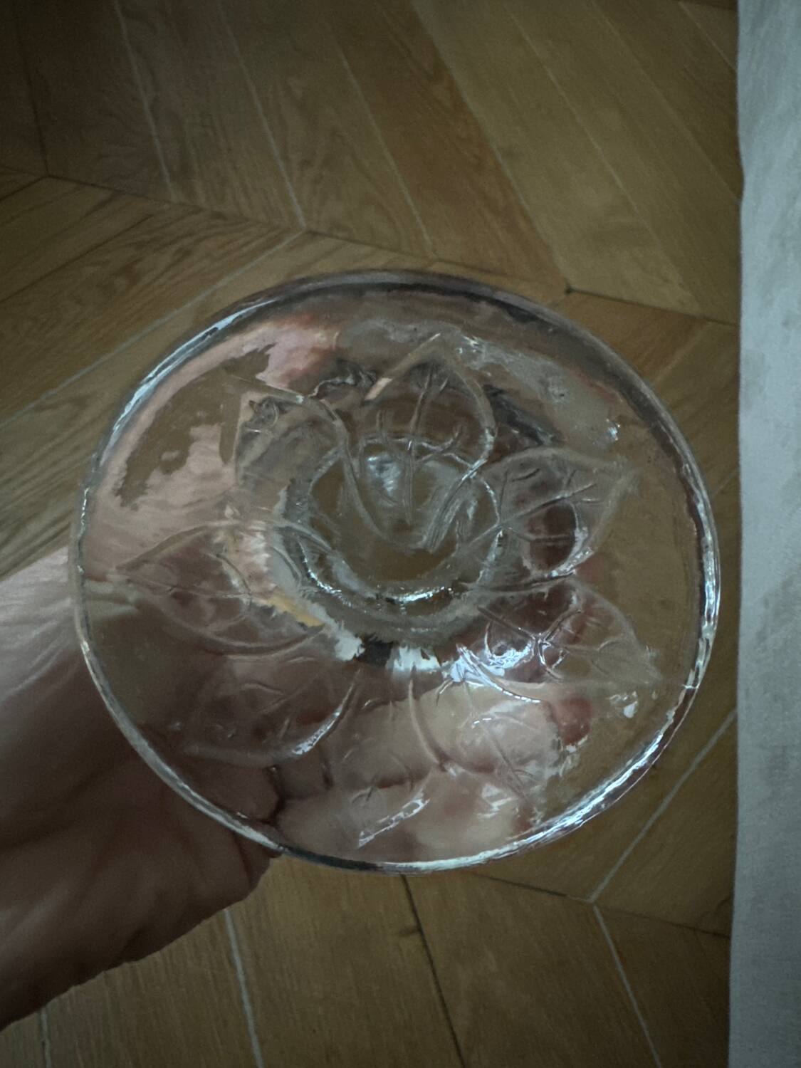 Glass Leaf Candle Holder