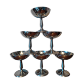 6 coupes à dessert sur pied en inox