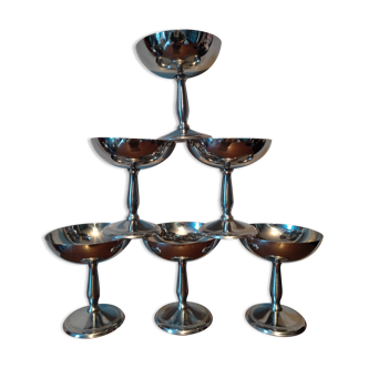 6 stainless steel standing dessert cups