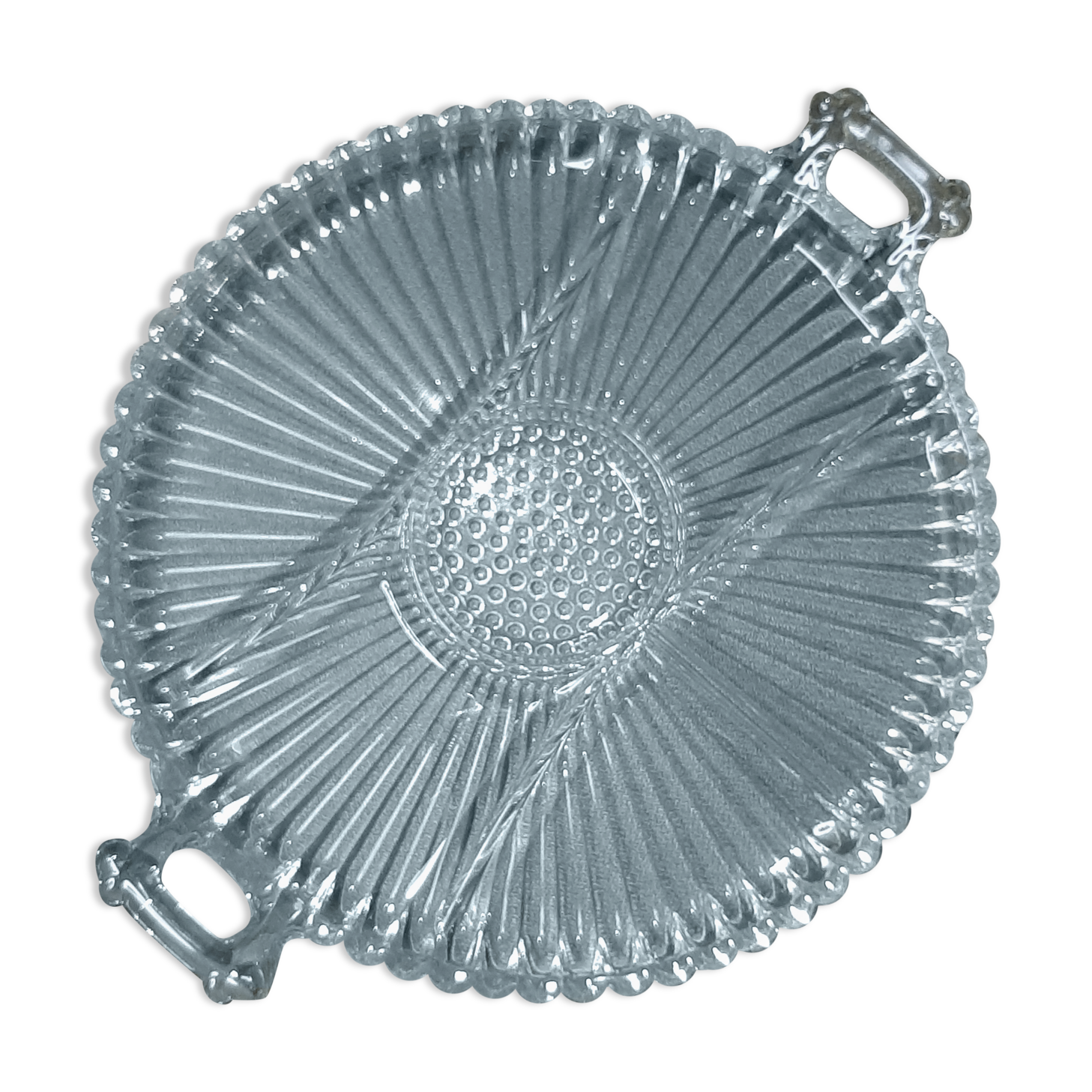 Round glass dish