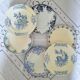 Old flat plates mismatched in earthenware
