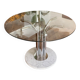Dining table glass chrome and marble 1970s Italian vintage design