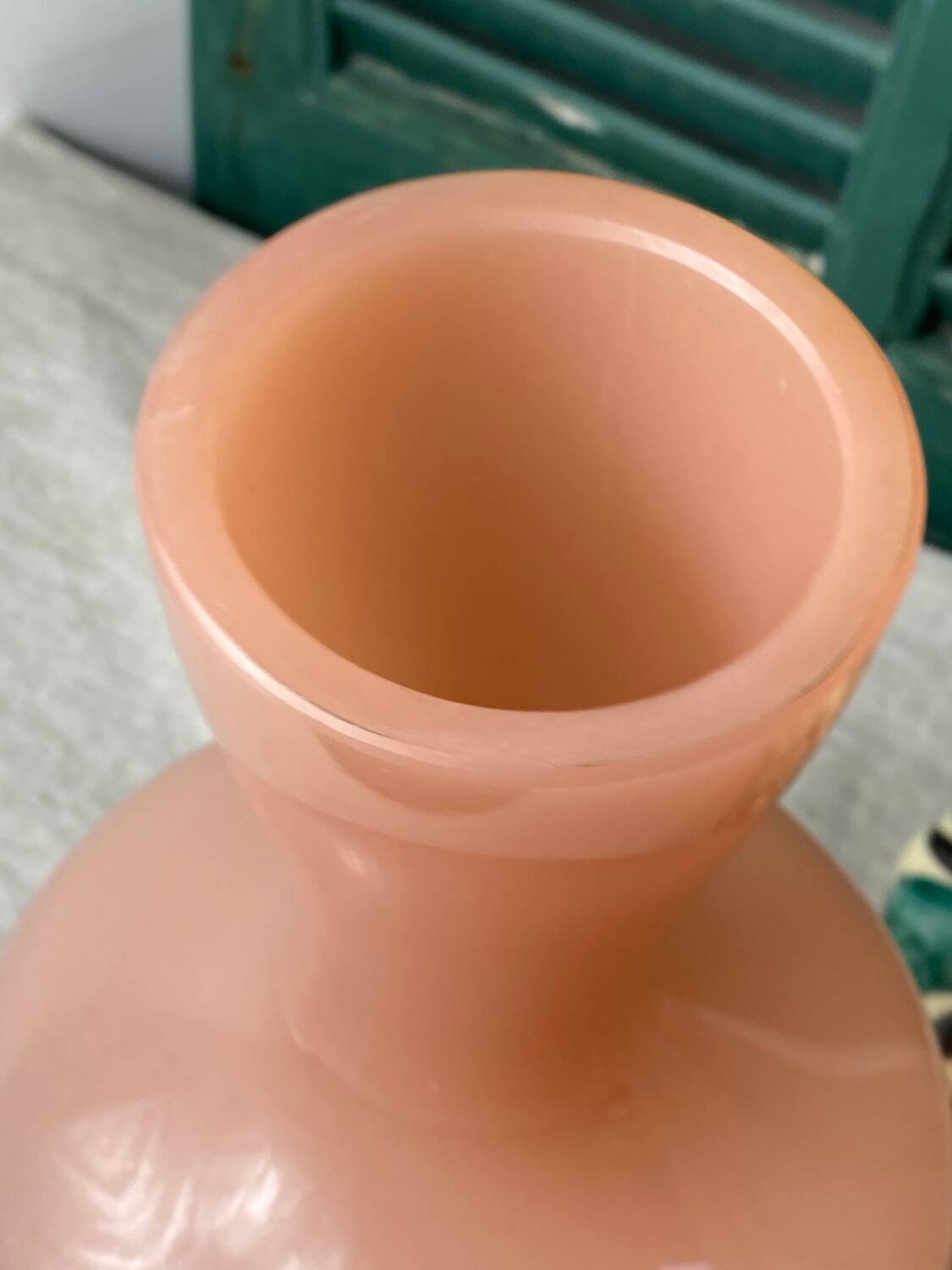 Large pink opaline vase