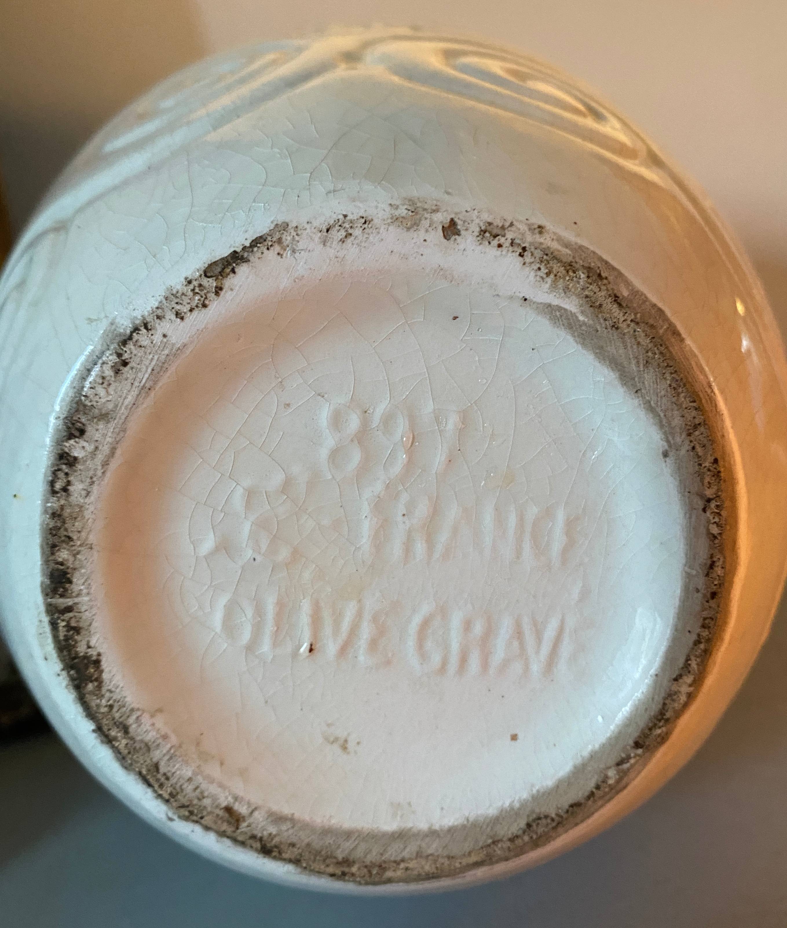 Art Deco Saint-Clément vase signed Olive Engraved 1920-1930 ovoid France