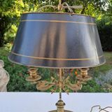 Empire style bouillotte lamp in bronze and sheet metal