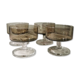 4 champagne glass glass smoked vintage ice glass / dessert cup - set of 4