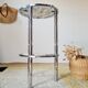 Table d'appoint en marbre et chrome, Italie années 70