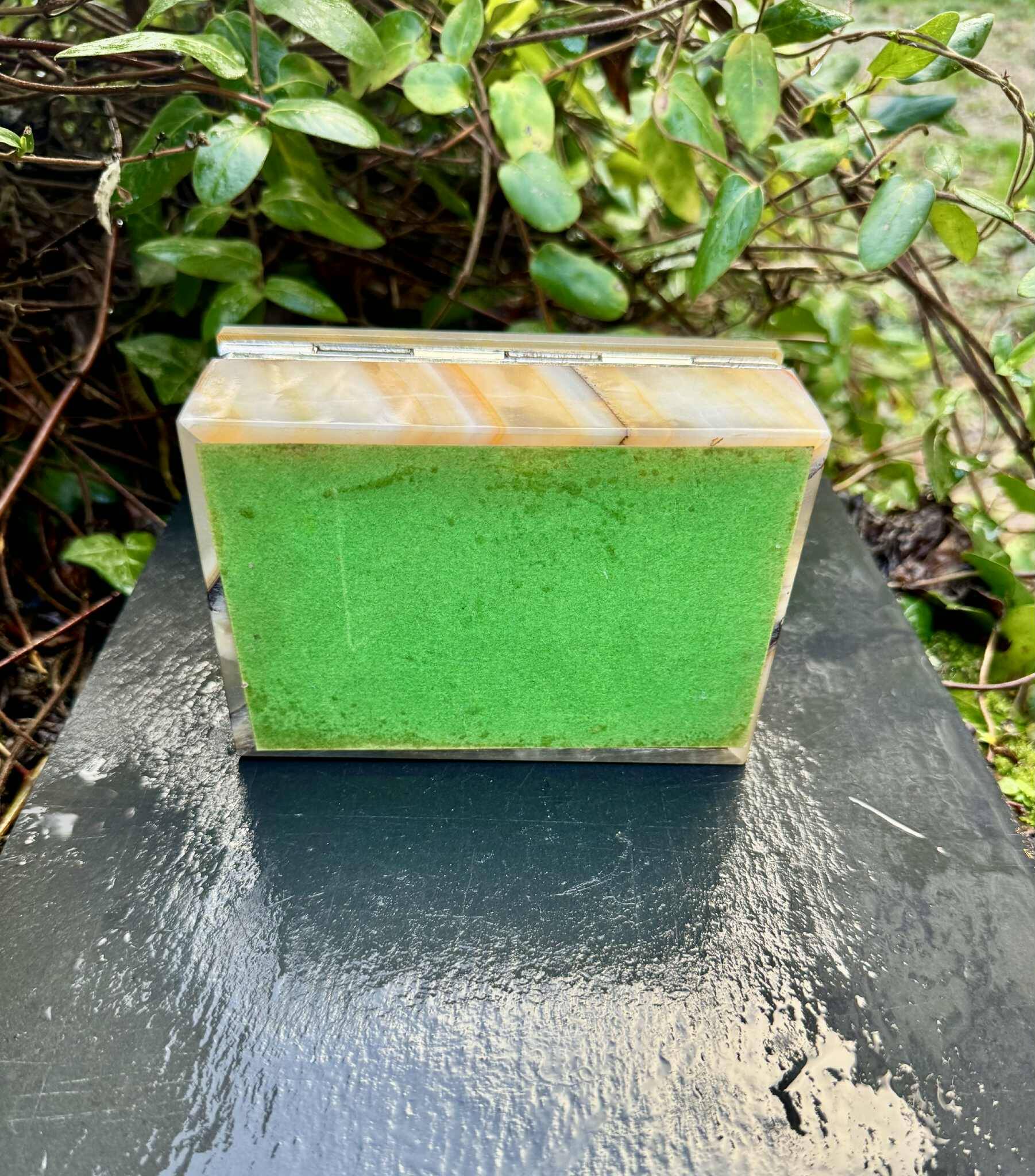 Onyx catchall box from the 1960s, vintage Italy.
