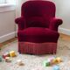 Vintage bordeaux mini armchair / children's chair with fringes