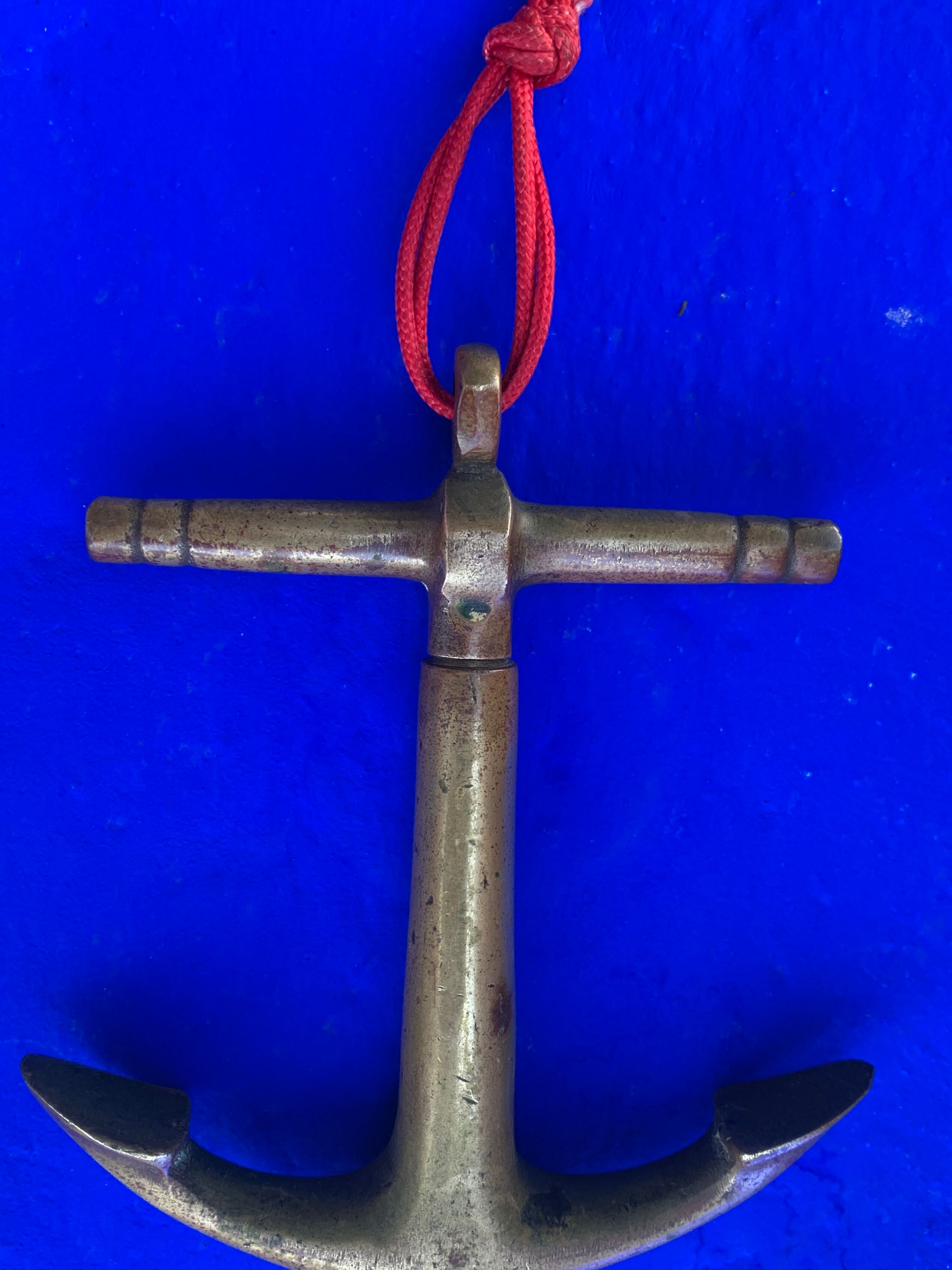 Bronze corkscrew in the shape of a boat anchor