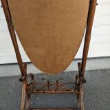 Rattan psyche mirror