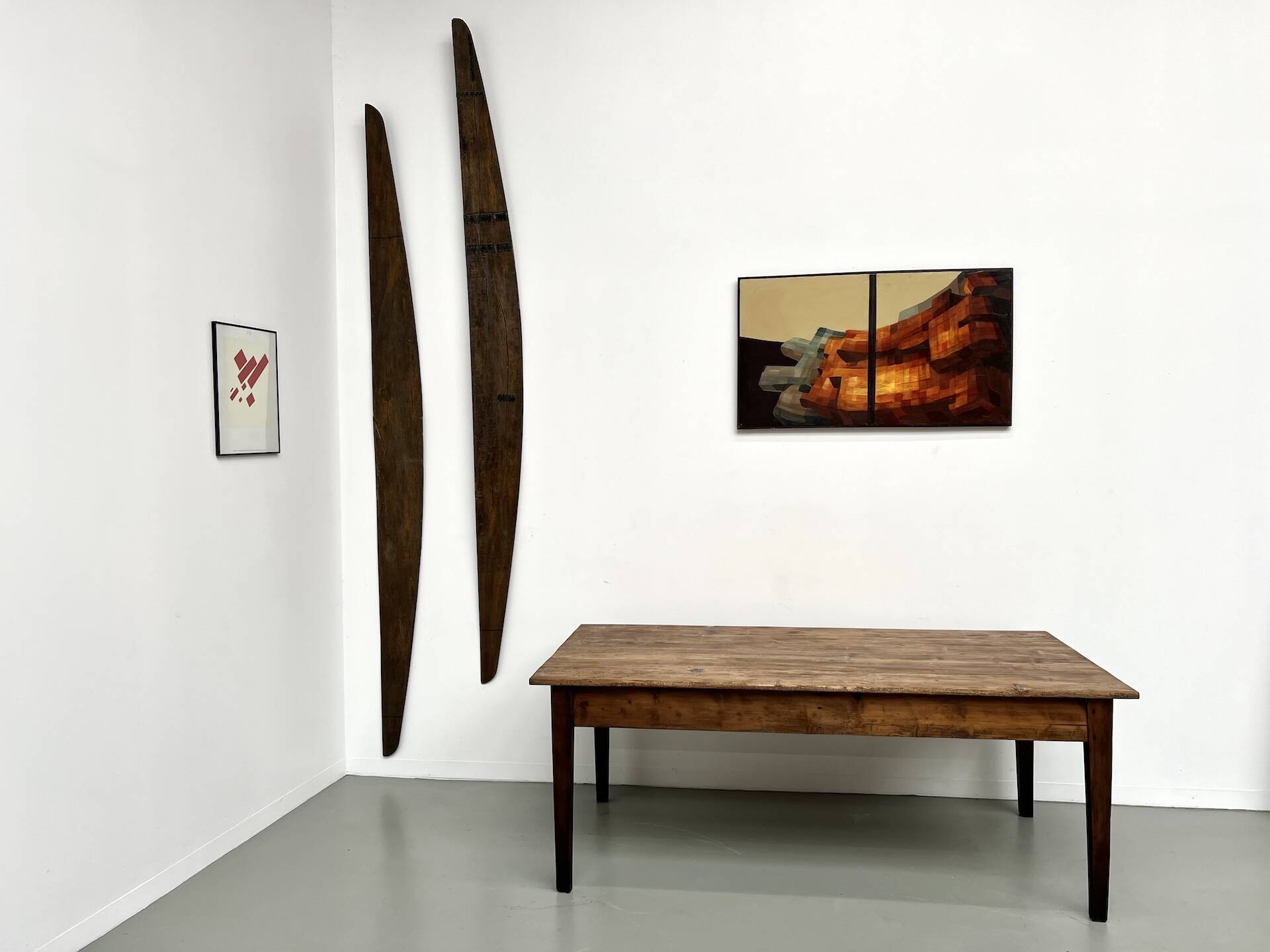 Table de ferme en pin, années 50
