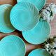 Set of 6 vintage art deco mint and gold desseet plates