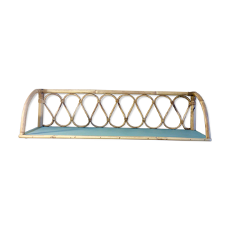 Vintage rattan wall shelf