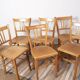 6 bistro chairs, blond wood, typical Luterma brand, 1950s-60s