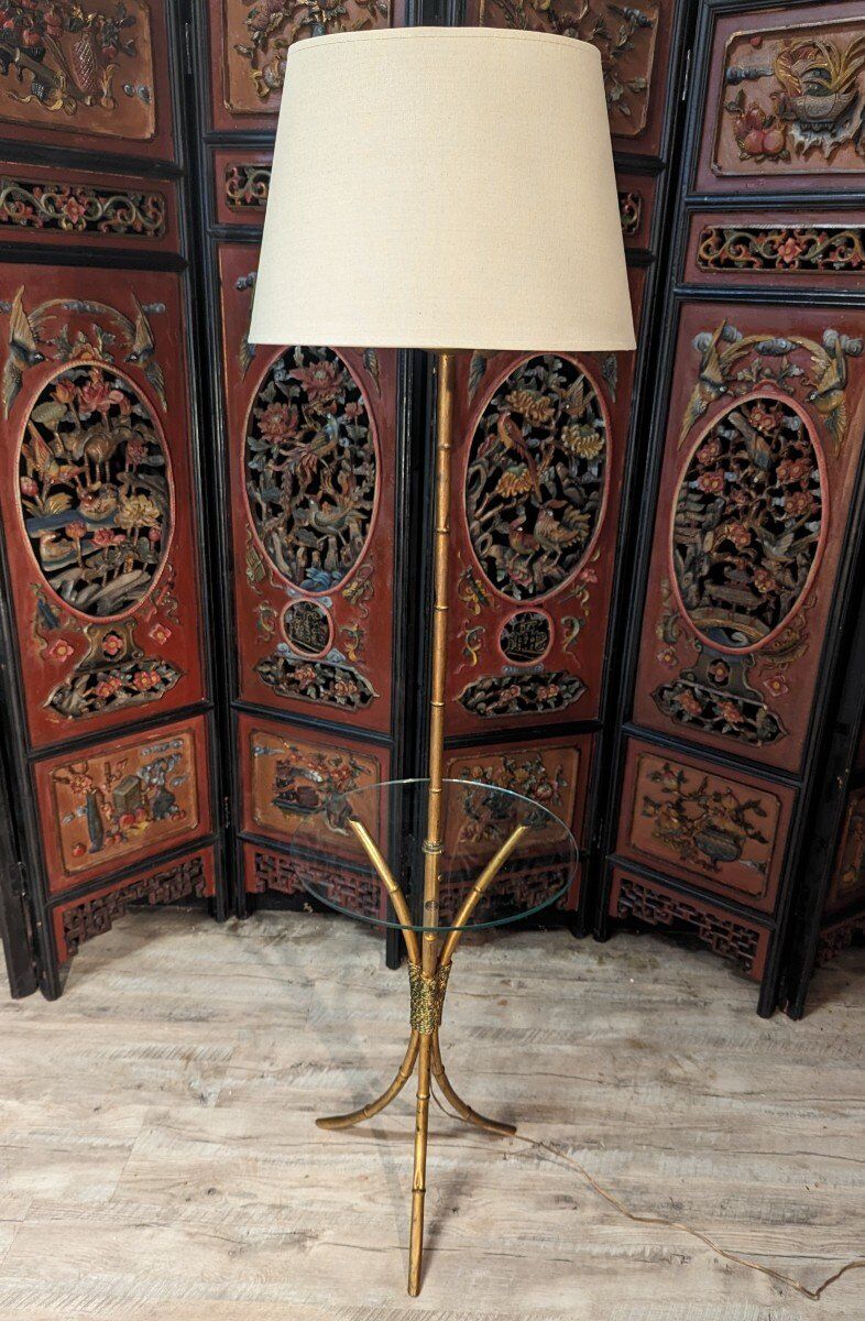 Bamboo floor lamp