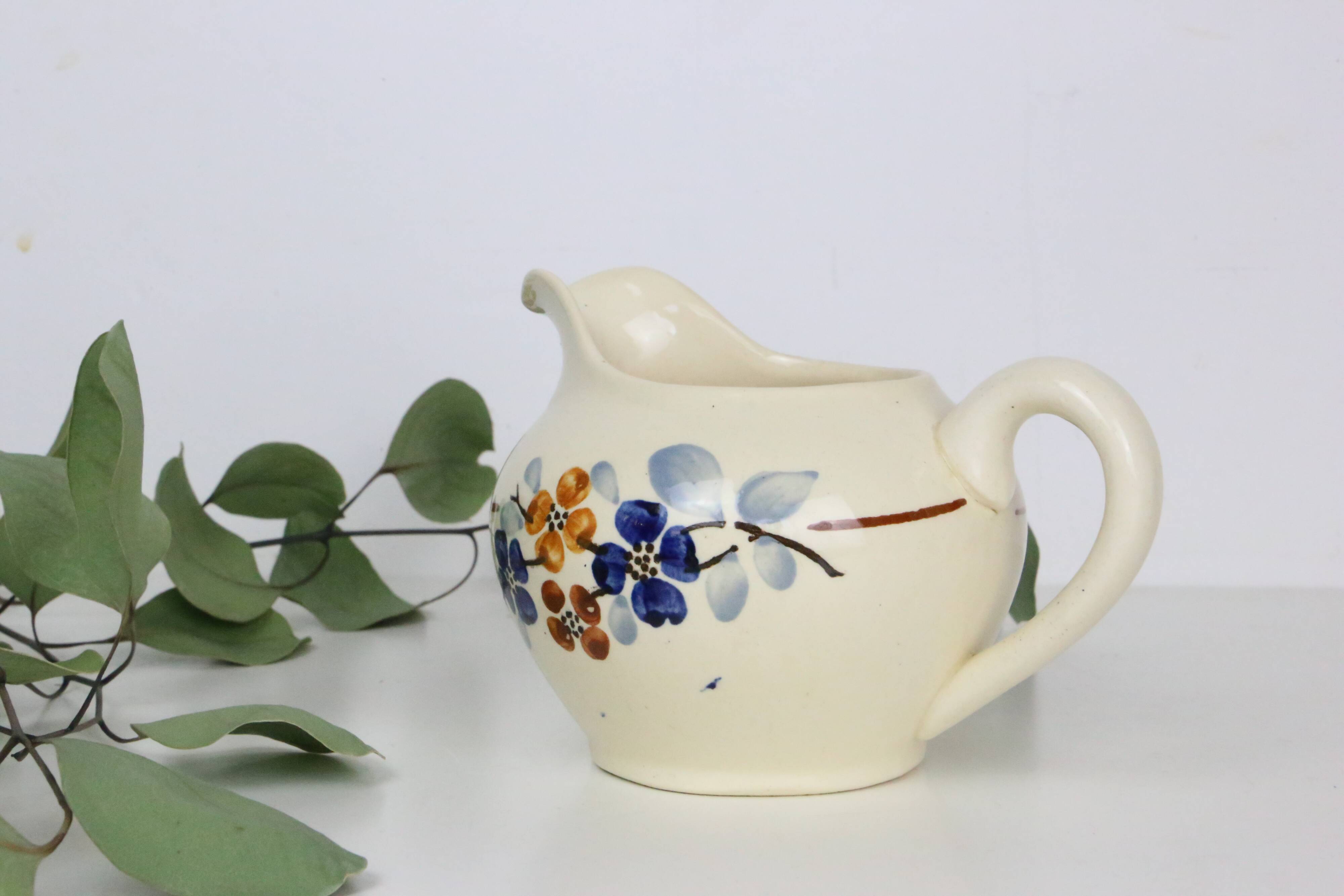 Saucière Sarreguemines - vintage français - petit pot faïence