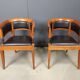 Set of 2 Cherry wood armchairs by Leon Krier Model Sella Media by Giorgetti