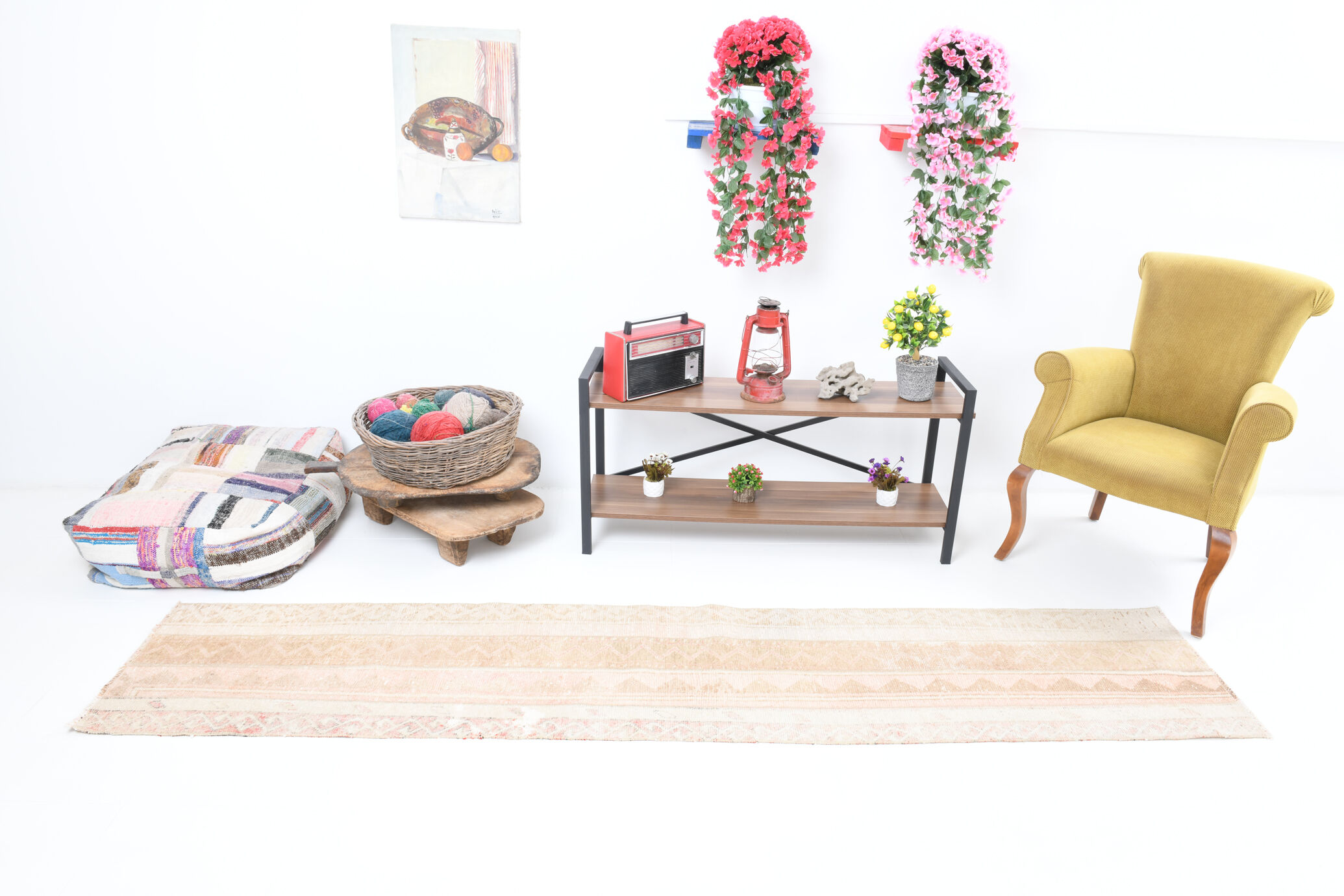 Narrow turkish runner rug 293x59cm