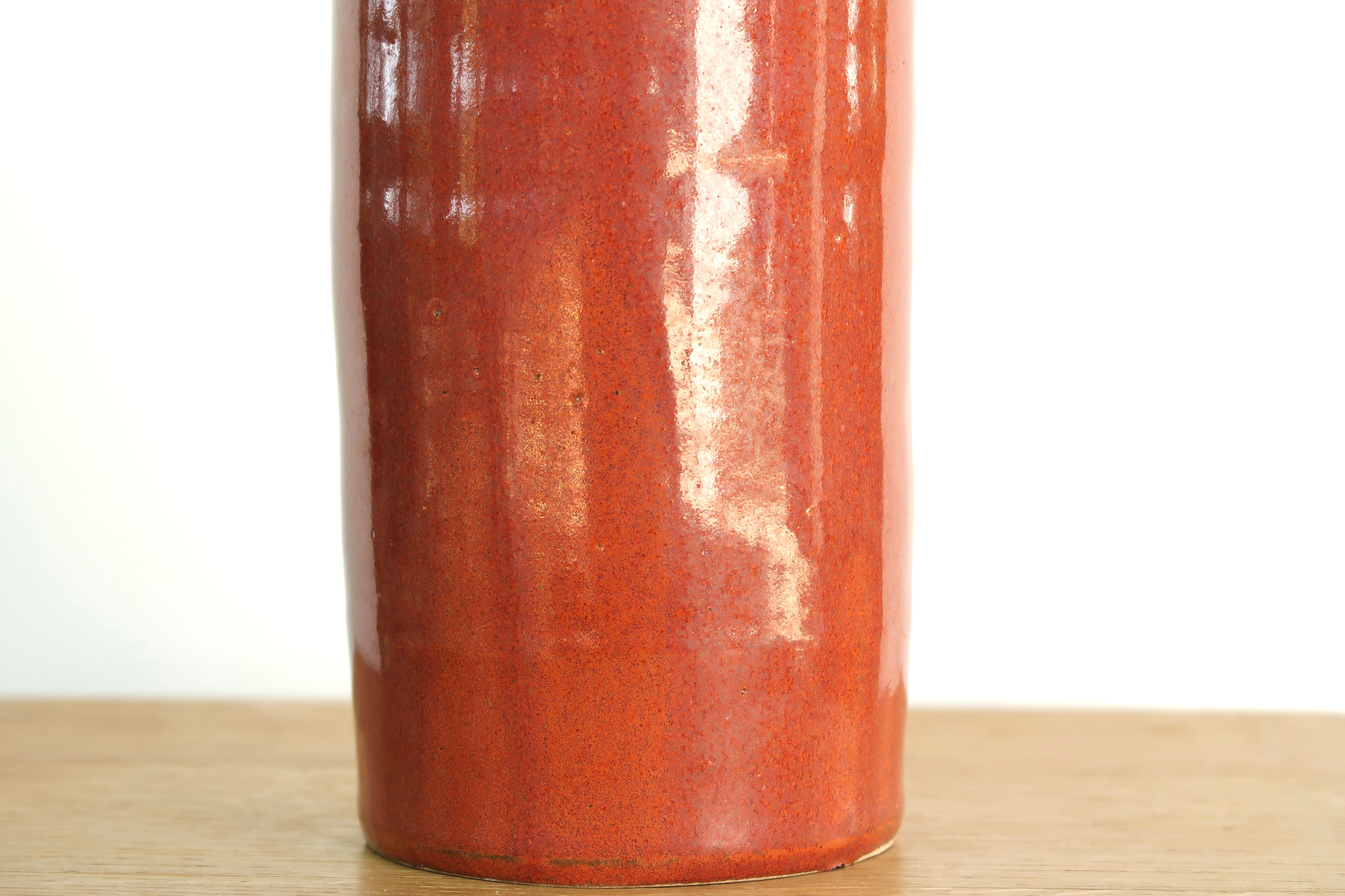 Coral ceramic bottle vase, 70s