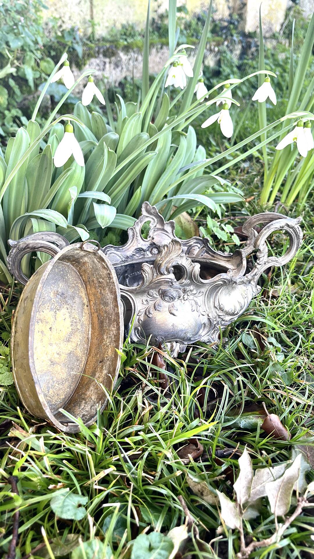 Silver Plated Jardinière, French Art Nouveau Centrepiece