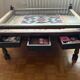 Solid wood coffee table with drawers and glass top – unique piece